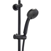 Croydex Presion Pressure Boosting Shower Set - Riser Rail/Shower Head/Hose - Black