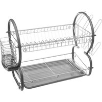 5five Metalen en plastic afwasrek - Grijs, 44 x 24 x 38 cm