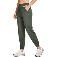 Willit atletische joggerbroek voor dames, hardlopen, training, sneldrogende broek, lichtgewicht met ritszakken, legergroen L