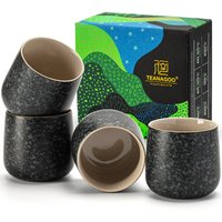 TEANAGOO Ceramic Japanese Tea Cup, 6.9oz/205ml, Charcoal Grey, H17, 4 Pcs/Box, Asian Tea Cup Set, New Year Sale , Top gift picks