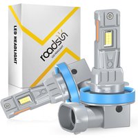 Roadsun H11/H9/H8 LED Headlight Bulb Upgrade 800% Brightness H11 LED Fog Lights, 1:1 Replacement For Cars,Trucks,and SUVs,3-Minute Quick Installation