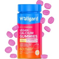 Wellgard Calcium + Vitamin D3 Vegan Bone Support Gummies Peach Flavour - 60 Gummies