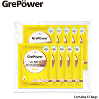 Grepower Hanging Moisture Absorber Bags, Vanilla Scent, 10-Pack, Effectively Prevents Humidity and Condensation, for Closets, Home, Kitchen, Garage, Bedroom, RV, Office, Basement, and More