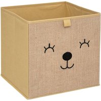 Atmosphera Teddybeer Opbergdoos - Jute, 29 x 29 cm, Lichtbruin