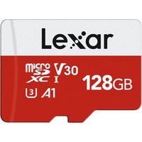Lexar 128GB microSDXC UHS-I Card E Series with Adapter - Up to 100MB/s, A1, U3, Class 10, V30