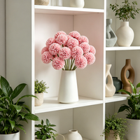 Yuejia 6PCS 11.4in/29cmArtificial Chrysanthemum Bouquet of Flowers,Artificial Silk Flower, Decor for Wedding, Party Decorate, Home Room Ornament, Simulation Plants(pink)