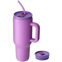 Bottle Bottle 40 oz Stainless Steel Vacuum Insulated Tumbler with Handle and Straw, Purple Sunset