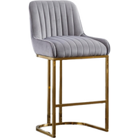 chairus Bar Stools Set of 2 Velvet Counter Chairs with Backrest Breakfast Bar Stools for Kitchen