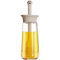 Maxcook 280 ml / 9,47 oz olie-doseerfles met siliconen hittebestendige bastingkwast - glazen oliefles voor de keuken