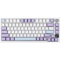 Ajazz AK820 Pro 75% Mechanical Tri-Mode Keyboard, QWERTY US layout, Gasket Mount, Wired/Bluetooth/2.4G, TFT Display, RGB Backlit, Hot-Swappable, Sound-Dampening Foam, PBT Keycaps, Compatible with Win/Mac/PC-Gift Switch Purple