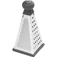 Tala Stainless Steel Pyramid Grater, 4 Sided Handheld Box Grater for Slicing, Grating, Zester and Shredding Cheese, Vegatables and Other Foods, with Grip Handle and Non-Slip Base