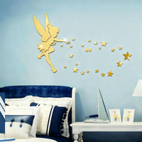 8pcs PVC mirror stickers, elegant dancer mirror stickers, 22*20cm,gold