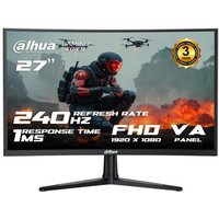 Dahua 27" FHD 240Hz Curved Gaming Monitor, VA Panel, 1ms MPRT, Adaptive Sync, HDMI & DisplayPort (DP1.2), Audio out