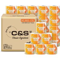 C&S toiletpapier, 3-laags, 178 g, 27 rollen, zacht, duurzaam, familievoordeelverpakking