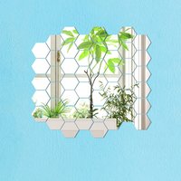 12pcs PVC mirror-finish hexagonal stickers, can be spliced together, artistic decoration.20*23cm