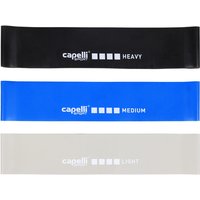 Capelli Sport set van 3 ringvormige weerstandsbanden - natuurlijk latex, lichte, gemiddelde en zware weerstand, natuurlijk latex biedt langdurige weerstand, geurloos, zacht aanvoelend, uitstekende elasticiteit, iedereen kan een geschikte band vinden