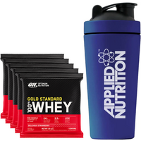 5 Mix Gold Standard Whey Sachets (30 g) x Shaker (750 ml)
