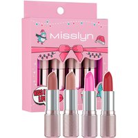 MISSLYN Kiss My Lips set 2 (95 Coffee Time + 98 Sweet Talk + 185 Rosy Blush + 192 Butterflies In My Stomach)