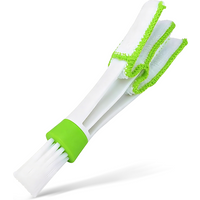 Groene ventilatiesleuf reinigingsborstel, autoklimaatborstel met microvezel, afneembaar en wasbaar, multifunctionele borstel voor auto-interieur, toetsenbord en lamellen 1 stuk