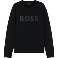 BOSS Stretch-cotton Sweatshirt with Sandwich Logo - Black