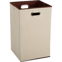 ANQI Rectangular Foldable Laundry Basket Hamper, Beige,Brown