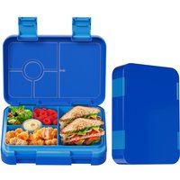 Meoky 5-Compartment Bento Lunch Box with Double Latches -Blue, New Year Sale , Top gift picks