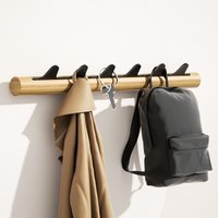 KAPANOU Wall mounted Coat Rack with 6 Hooks, Vintage Brown Rubberwood Coat Rail with Sturdy Black Metal Hanger for Jackets, Towels Or Hats, Decorative Hooks for Bathroom, Bedroom, Entryway, New Year Sale , Top gift picks
