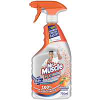 Mr Muscle Platinum Antibacterial Bathroom Cleaning Spray, Mandarin, 750ml
