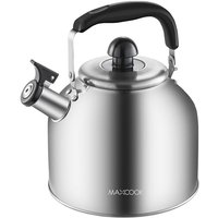 Maxcook 304 Stainless steel Whistling Tea Kettle 4L Stainless Steel Whistling Tea Kettle,Brushed Satin, Suitable to Boiling Water & Tea on Induction Stove, Gas Stove Top MCH287