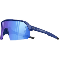 OutdoorMaster Hawk HD polarisatiesportbril van TR90, voor vissen, baseball, varen, golf en rijden – donkerblauw frame, grijze lens, Revo Blue VLT 17%