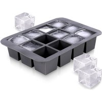 Excellent Huishoudelijke IJsblokjesvorm - Silicoon, Zwart, 12 stuks