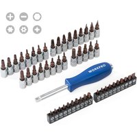 WORKPRO 172-Piece Socket Set, 1/4", 3/8", 1/2" Drive, CR-V Metric Sockets with 72-Tooth Quick-Release Ratchet Handle, with Extension Bars and Universal Joints, Ideal for Car and Home Repair