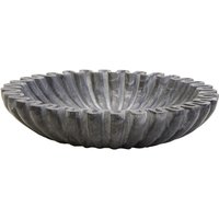 Fifty Five South Decorative Bowl Savio Fluted Marble Grey Small