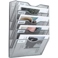 Senhoglb 5 Tier A4 Mesh Wall Pocket File Holder,Silver, New Year Sale , Top gift picks