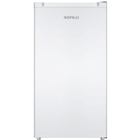Sonlu 82L Table Top Fridge, Compact Single Door Refrigerator with Chiller Compartment, Adjustable Temperature Control, LED Light, 40dB Low Noise, Energy Class E, White