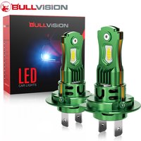 Bullvision H7 Car Headlight LED Bulbs, 1:1 Size H7 Lights Bulb No Adapter Required 6000K White Fog Light, 10000LM Brighter Plug and Play, Pack of 2