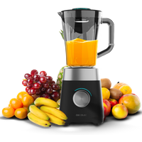 Cecotec 1300 W blender voor op het aanrecht – Power Black Titanium 1300Max, mengkan van 1,5 liter met 4 Black Titanium-messen, 2 snelheden & ijs-crush-functie