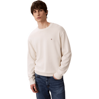Calvin Klein Jeans Men Relaxed Cotton Monogram Jumper - Tofu