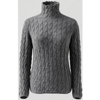 100% Cashmere Wool Mock Neck Sweater for Women - Dark Gray Autumn Winter Knitwear Dark Gray L