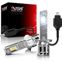 OUSHI H1 LED Headlight Bulbs, Upgraded 600% 6500K Xenon White 1:1 Mini Size H1 LED Bulbs, 30000LM Plug and Play Bulb, Pack of 2