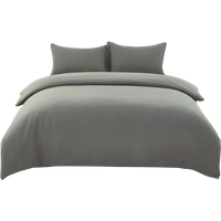 Dark Grey Cotton Double Gauze Duvet Cover & Pillowcases Set, 230*220CM+50*75CM*2