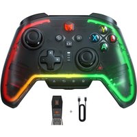 BIGBIG WON Rainbow 2 Pro bedraad gamingcontroller voor pc en Nintendo Switch, voor Tears of the Kingdom, 6‑asiggyro, één‑knoppie‑wakeup, Macro, Turbo, Dual Shock, aanpasbare knoppen, RGB‑verlichting, geschikt voor pc/Nintendo Switch Lite/PS4