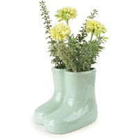Candlelight Artificial Chrysanthemums in Ceramic Wellies Vase 20cm