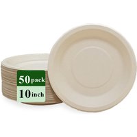 Ruibamboo disposable bamboo fiber plate 10 inches 50pack