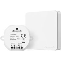 DEWENWILS draadloze wandgemonteerde lichtschakelaar met afstandsbediening, 230 V, 30 m afstandsbedieningbereik, geschikt voor lampen, zonder bedrading, 2300 W, wit