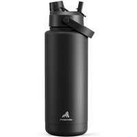 POWCAN by Meoky 40oz Dual-Opening Sports Water Bottle with Carry Handle – Black, New Year Sale, Top Gift Picks