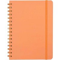 Jubiluu A5 Hardcover Spiral Lined Notebook - 96 Sheets (100g offset paper), with Elastic Band - Classic Cream Ruled Journal for Writing, School, Office, and Gifts-Sand Beige