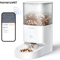 homerunPET PF20 Ceramic Pet Feeder, App-Controlled, 4L Capacity, Up to 6 Months Battery Life, Airtight Design for Moisture, Pest & Oxidation Protection