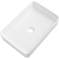 DeerValley witte rechthoekige keramische opzetwaskom, modern design, eenvoudige installatie 505 mm * 340 mm