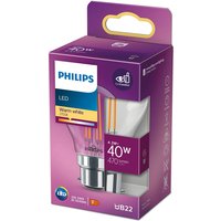 Philips Light Bulb LED Globe Filament Bayonet B22 Warm White 40W Non-Dimmable